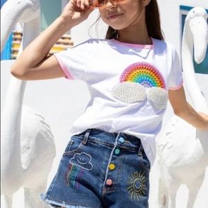RAINBOW JEAN SHORTS